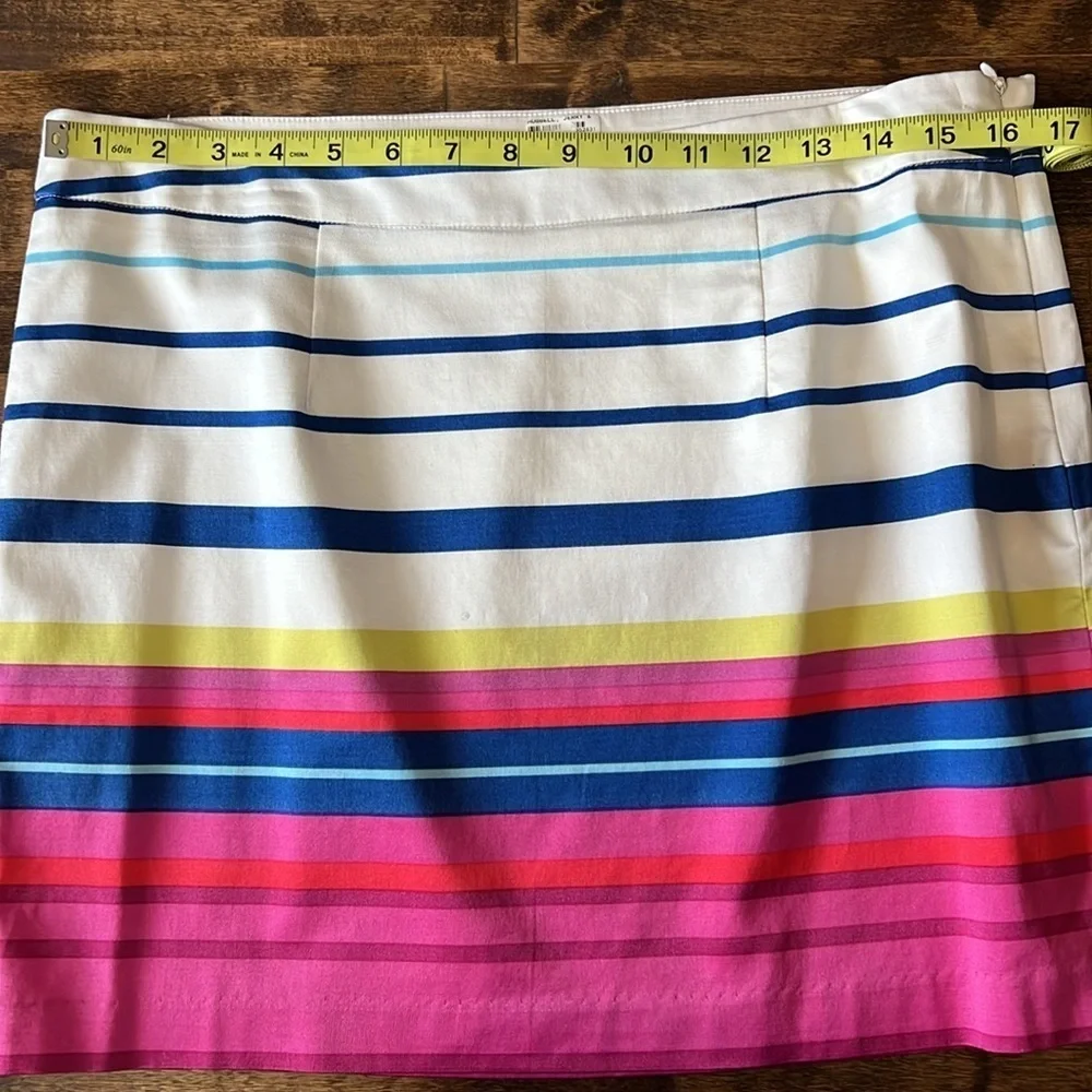 TART White Pink Blue Striped Mini Skirt Size Medium Preppy